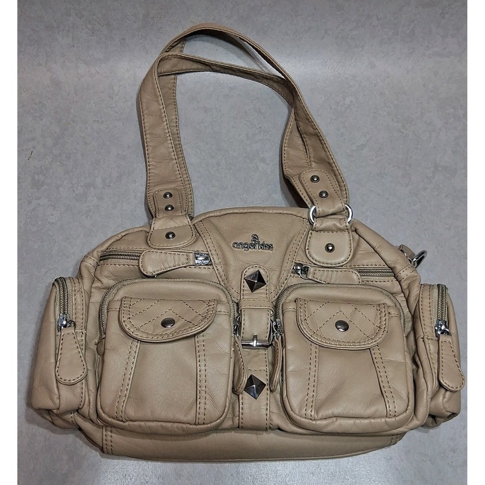 Angel Kiss Handbags Soft Leather Shoulder Hobo Med  Capacity Travel Tote Bag